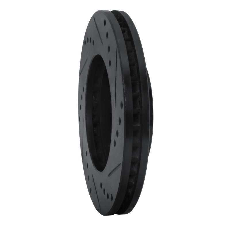 Toyota Camry Brake Rotor (1) - Front Left - R1 Concepts - Drilled & Slotted - Black - `92-`01